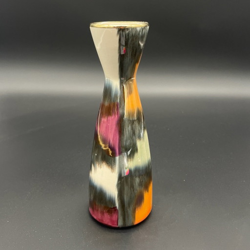Jarrón de Cerámica de Alemania Occidental 20 cm – Esmalte Abstracto – Vintage Mid Century