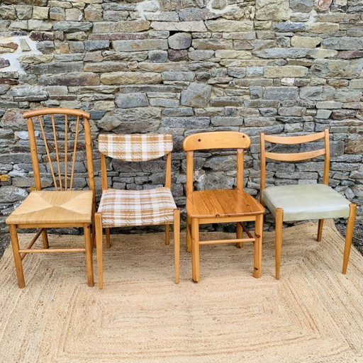 Set di 4 sedie scandinave spaiate