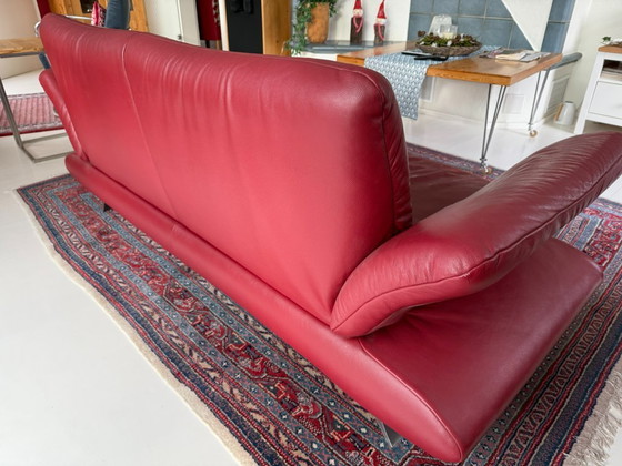 Image 1 of Leder Sofa Zweisitzer und Zweieinhalb-Sitzer Koinor rot