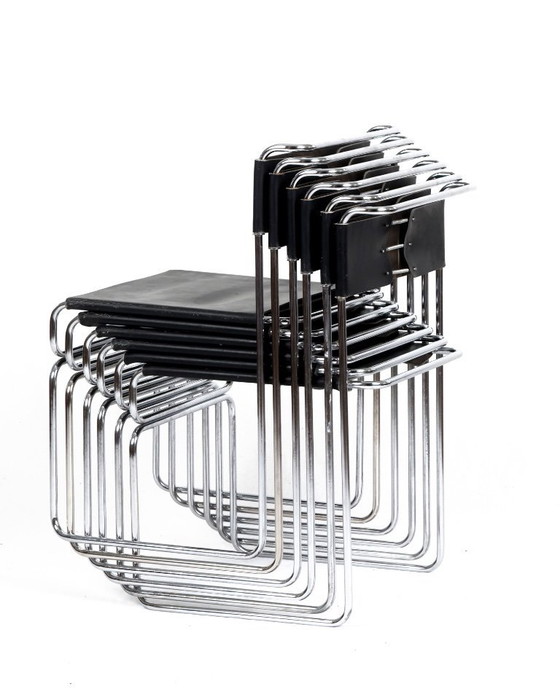 Image 1 of Set di 6 sedie vintage Libellula di Giovanni Carini per Planula