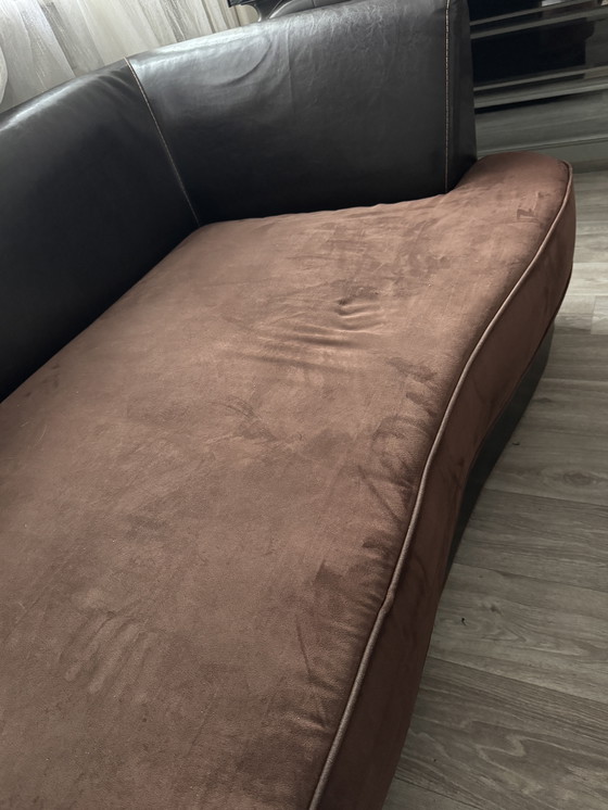 Image 1 of High-end designer lounge sofa – Italian luxury, leather & fabric, extra deep seating comfort
