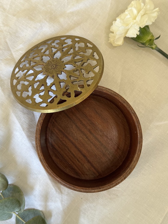 Image 1 of Wooden and brass box