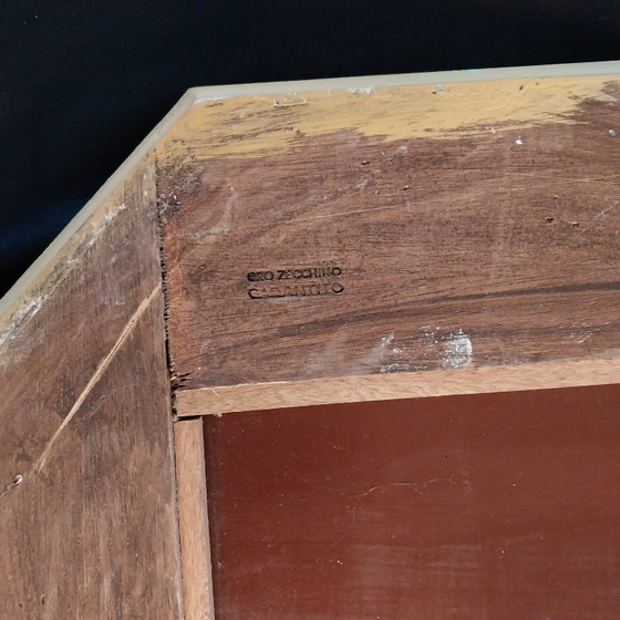 Image 1 of Miroir italien antique Julklapp Christmasgift avec feuille d'or – Pièce unique faite main