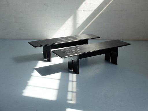 Table, desk and 2 benches Roche Bobois France Gamme Karélia