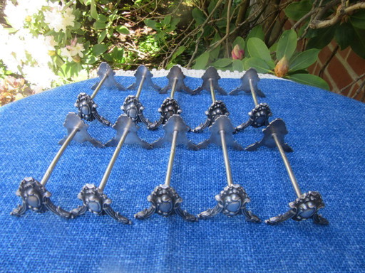 Boland Belgium 12 silver plated knife rests cutlery rests art nouveau style 