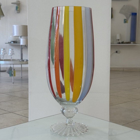 Vintage Murano vaas uit de jaren 80, veelkleurig, Italiaans design, Venetië – vetri murano, Vazen (photo 4 of 6)