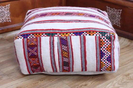 Image 1 of Funda de puf kilim marroquí hecha a mano
