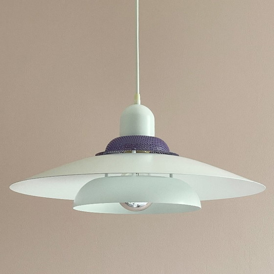 Image 1 of Jeka vintage Deens design LAMP Mid Century wit paars