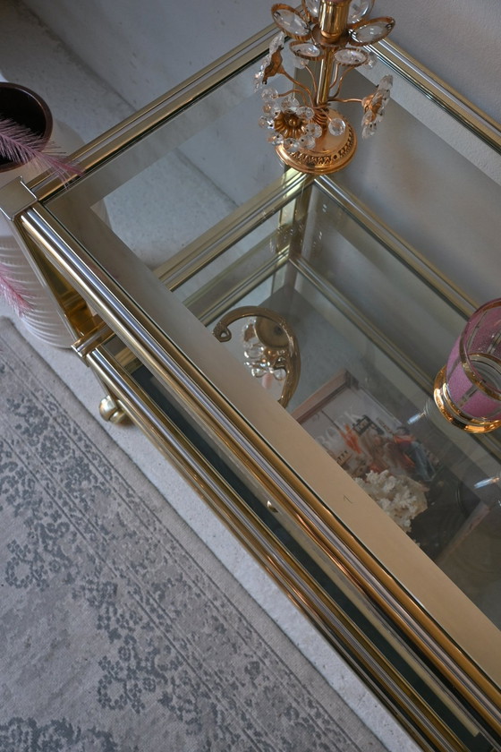 Image 1 of Side Table TV Furniture Pierre Vandel Metal and Glass