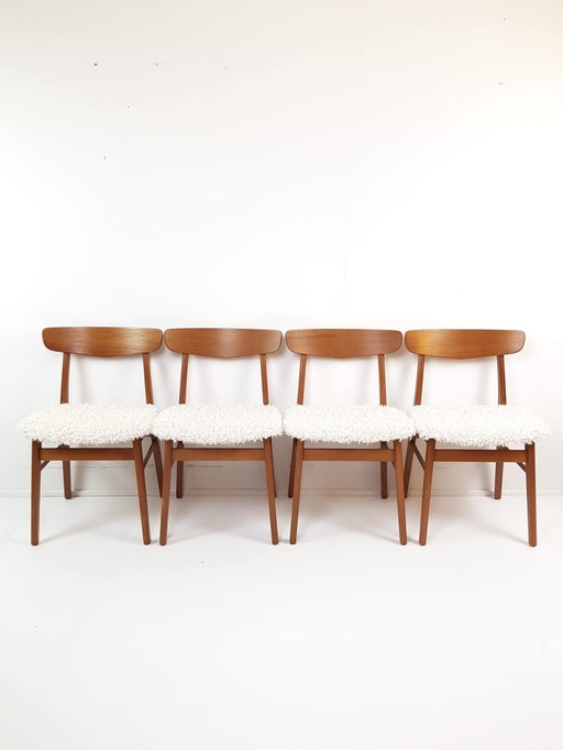 4 sedie da pranzo vintage danesi di Farstrup | Doodle appena rivestito