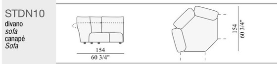 Sofá esquinero estándar Edra de 2 módulos, tapizado en tela T LP € 17.000 – Sofás modulares, Textile (photo 9 of 9)