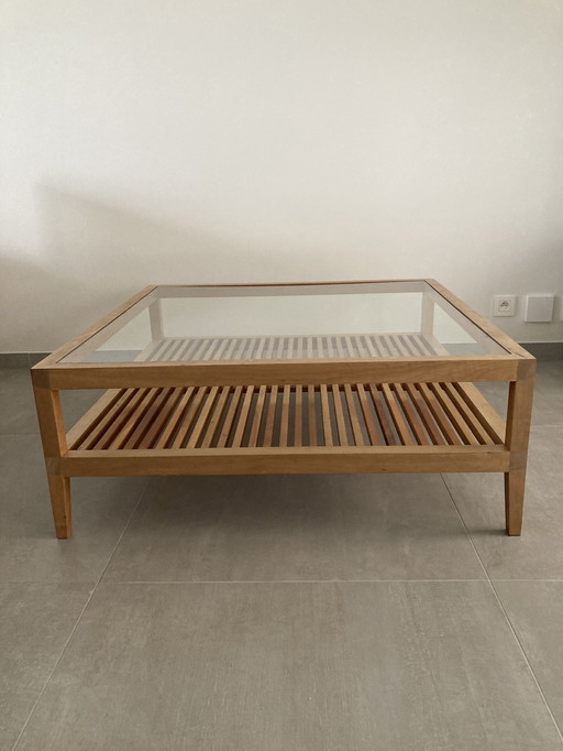 Solid cherry wood coffee table Len Arts Collection