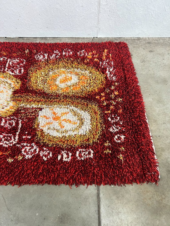 Image 1 of Scandinavian Vintage Wool Rug, Rya, Sweden 1960s