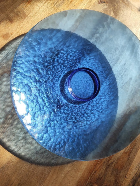 Image 1 of Mid-Century Murano Glass Plate: Cobalt Blue Guido Ferro Centerpiece