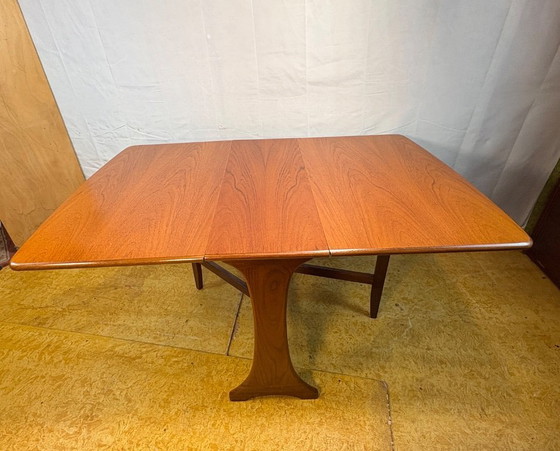 Image 1 of Mid-Century Retro Vintage Teak Drop Leaf Dining Table by G Plan 1960s  Kitchen or Dining Table • Space-Saving Design • British C