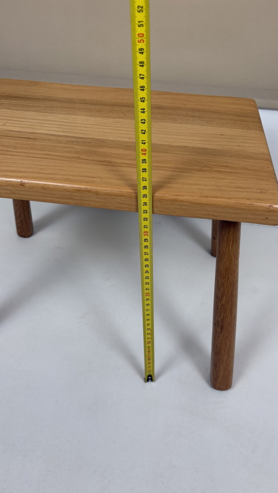 Vintage Brutalist Eiken Hout Bijzettafel Kruk Plantentafel – Wood (photo 11 of 12)
