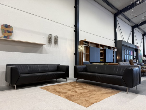 Canapé 3 places Rolf Benz Linea en cuir noir 213 – Canapés 3 places, Leather (photo 6 of 6)