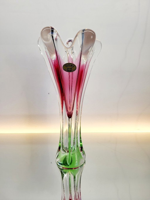 Vintage art vase multi color, Josef Hospodka, borocrystal, Chribska, Czech Republic, 1960s