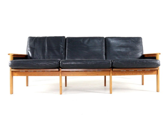 Illum Wikkelso voor Niels Eilersen Capella bank vintage Mid-Century – 3-5 zitsbanken, Leather, Wood (photo 5 of 17)