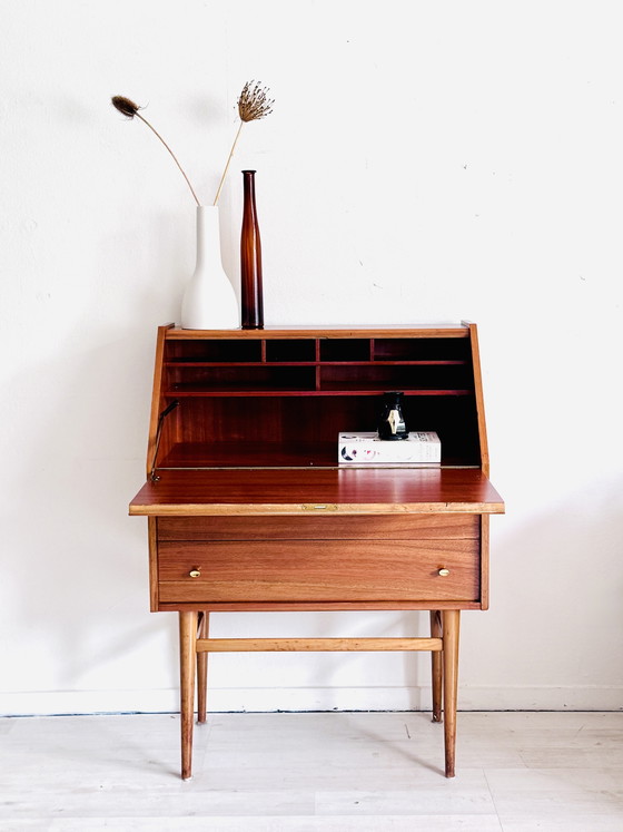 Scrivania-sedia vintage in teak, metà del XX secolo, anni '60 – Scrivanie, Wood (photo 4 of 15)