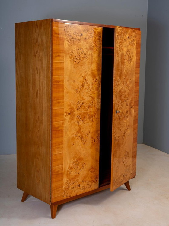 Armadio Vintage Mid-Century, Impiallacciatura in Radica, Cecoslovacchia, 176 × 116 × 58 cm (photo 20 of 21)