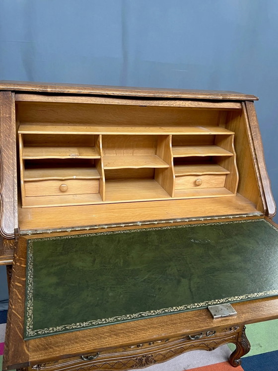 Luikse secretaire van gesneden eikenhout in Regency-stijl. – Bureau, Hollywood Regency (photo 4 of 7)