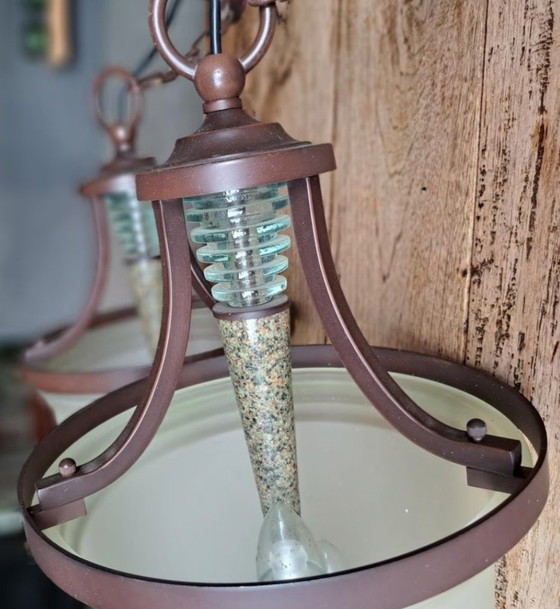 Image 1 of Two art deco chandeliers 1940s