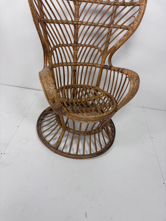 Image 1 of Vintage Peacock Chair Rattan Bamboo