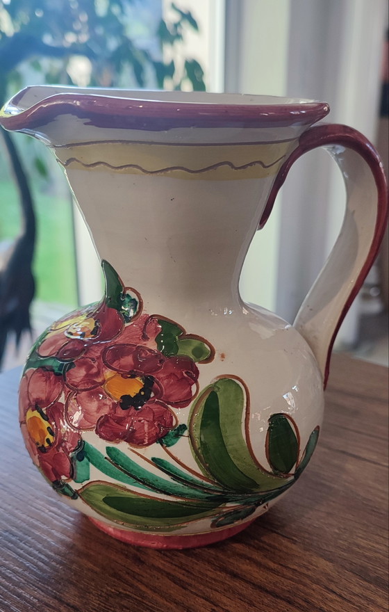 Image 1 of Antique Italian ceramic pitcher