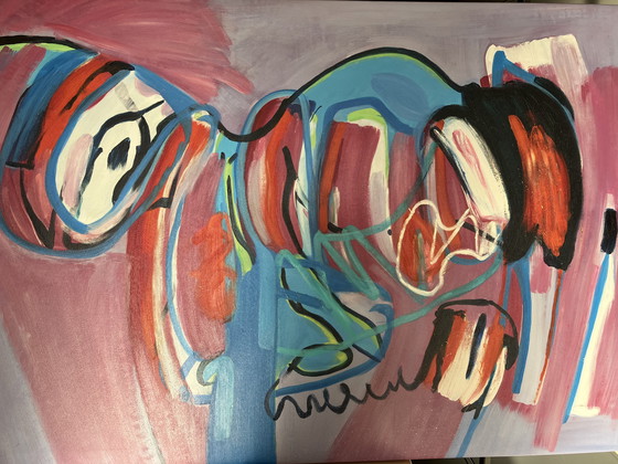 Image 1 of Kunst schilderij van Wiegen den Uyl