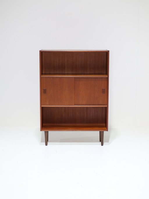 Boekenkast met deurtjes vintage Deens teak