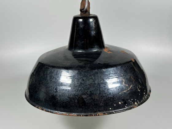 Image 1 of jaren 30 40 plafondlamp industriële lamp emaille loft metaal Bauhaus design