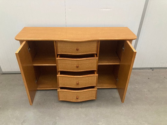 Image 1 of Vintage rattan sideboard with curved drawers, 1970s 