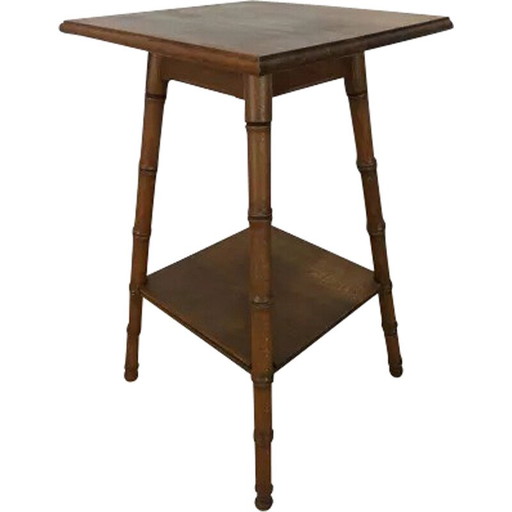 Vintage bijzettafel van bamboe en houtsnijwerk, 1960