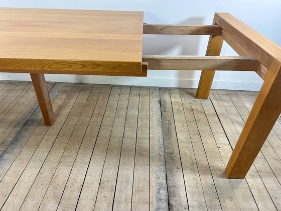 Image 1 of Extendable table in solid oiled elm, Maison REGAIN, 1970
