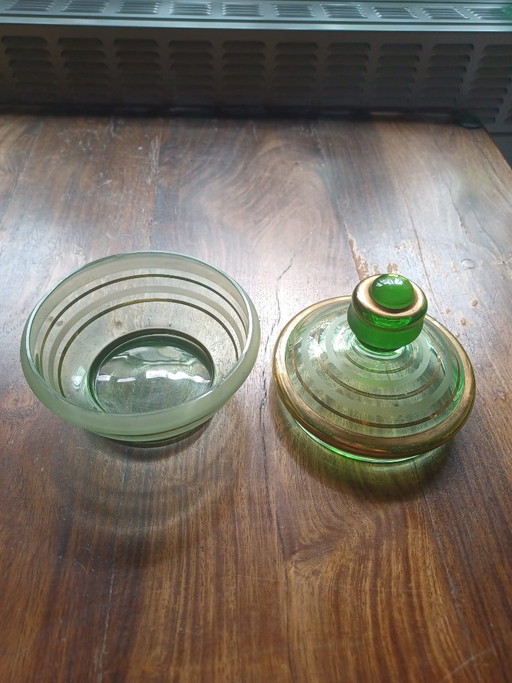 Booms Glass Art Deco Powder Box - Perfect – decoratieve objecten, Gold (photo 2 of 5)
