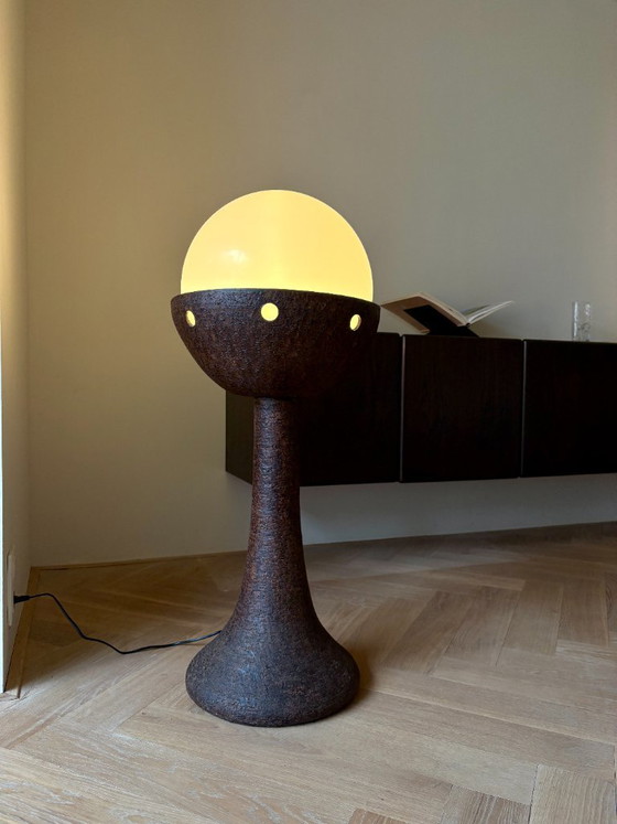 Image 1 of Large Doria Leuchten Vintage Ceramic Brutalist Floor Lamp