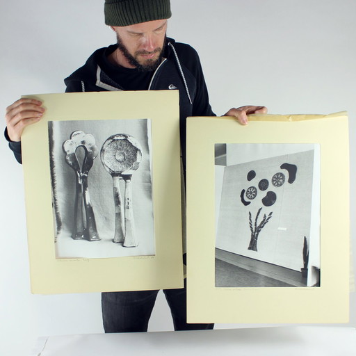 Set van 2 vintage foto's van keramisch kunstwerk door Ditta Abrahámová, Tsjecho-Slowakije 1980
