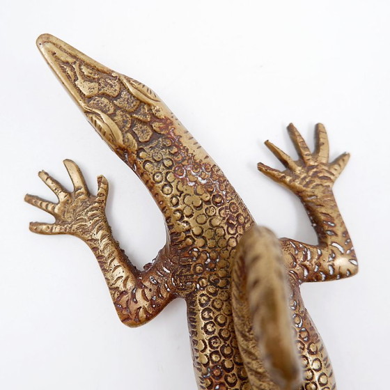 Image 1 of Messinggriff in Form einer Komodo-Echse