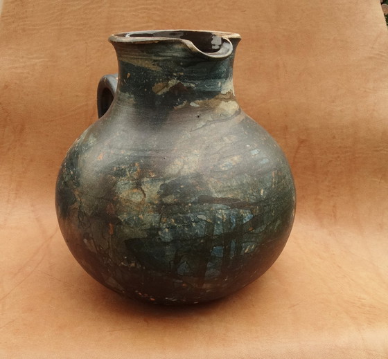 Image 1 of bolvormige Kan, pichet à anse 1976, Gerhard Liebenthron (1925-2005)