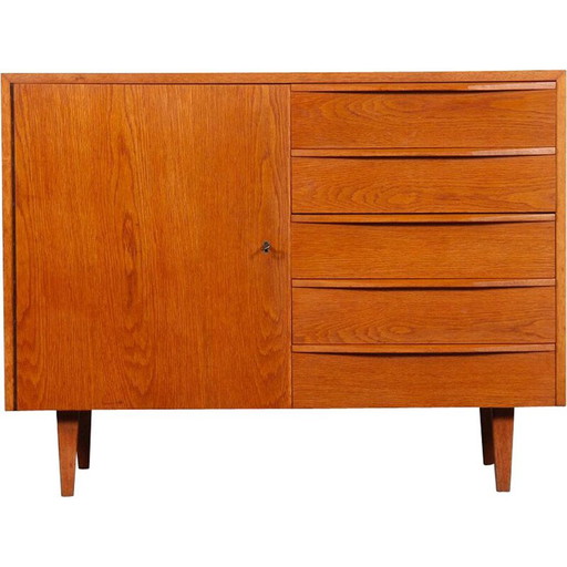 Commode vintage en placage de chêne par Drevozpracujici Podnik, Tchécoslovaquie 1960