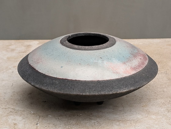 Image 1 of Jarrón/Maceta: Platillo Volador de Cerámica Raku.