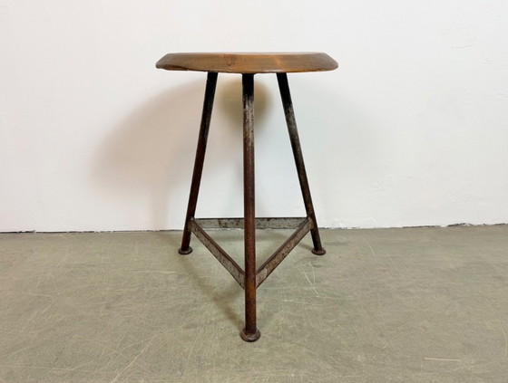 Image 1 of Grey Industrial Workshop Stool, 1960s