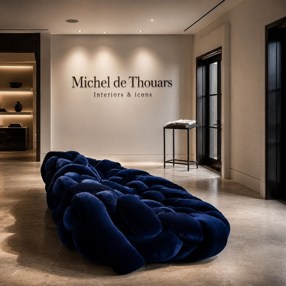 Nieuwe Edra BOA 020 In Diepblauw Velours 100M Tubelar BOA Snake – Daybeds, Velvet, Textile (photo 4 of 9)