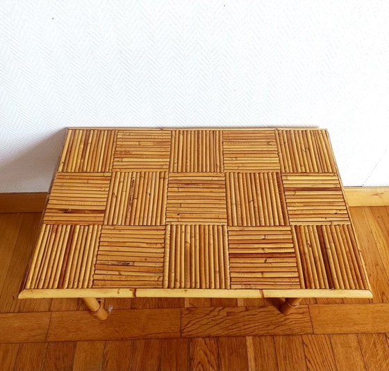 Vintage 1960s Audoux Minet style bamboo coffee table (photo 6 of 10)