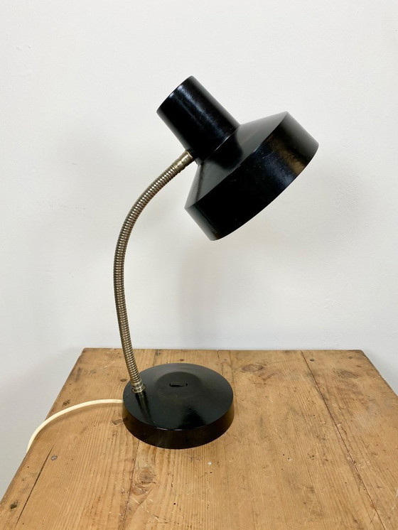 Image 1 of Vintage Black Bakelite Gooseneck Table Lamp, 1960s