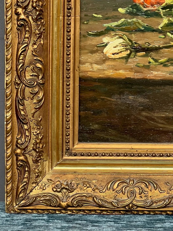 Raoul Delbové. Still life with roses. – Paintings & Drawings, Wood (photo 5 of 8)