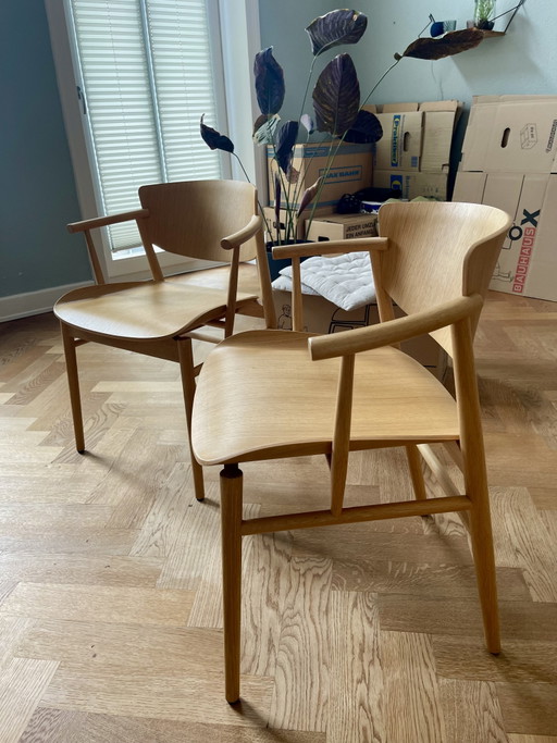 Fritz Hansen N01 Chair Oak by Nendo (Set of 2)