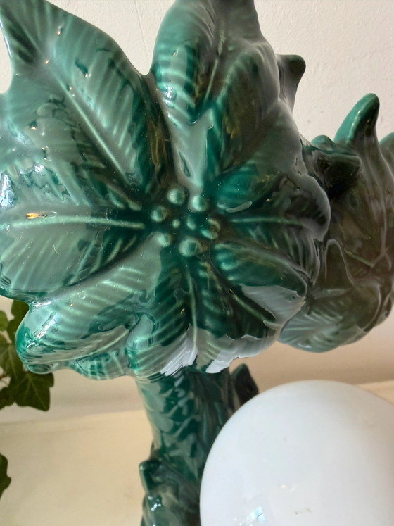 Lampada vintage a palme con globo in vetro – Lampade da tavolo, Ceramic, Glass, Hollywood Regency (photo 2 of 6)