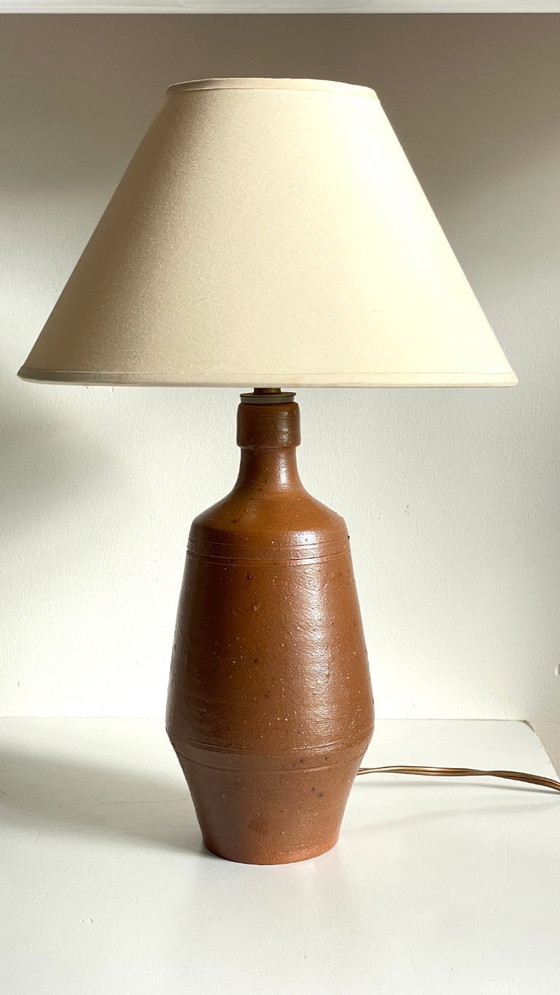 Image 1 of Vintage Portuguese glazed stoneware handcrafted lamp